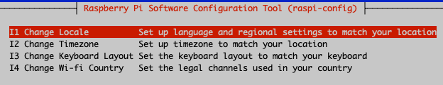 Raspberry Pi Software Configuration Tool Localization Menu