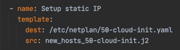 Replace the Netplan Configuration using the Static IP Template